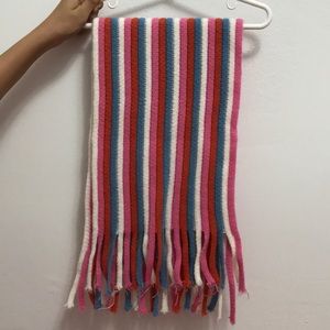 Girl’s Multicolor Blue, Pink & Red Knit Scarf
